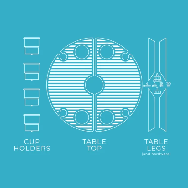 image shows the bajamate pool sleeve with the table top installed.